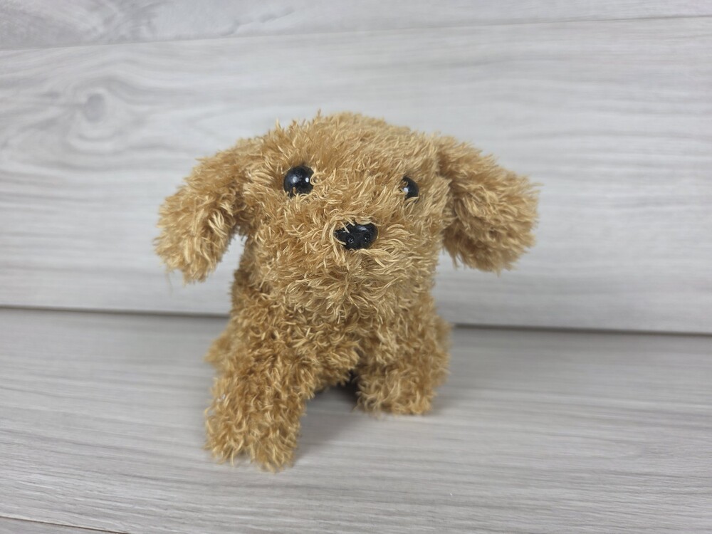 Plush Dog Goldendoodle Puppy Curly Poodle Light Brown 5" Barks! SU46